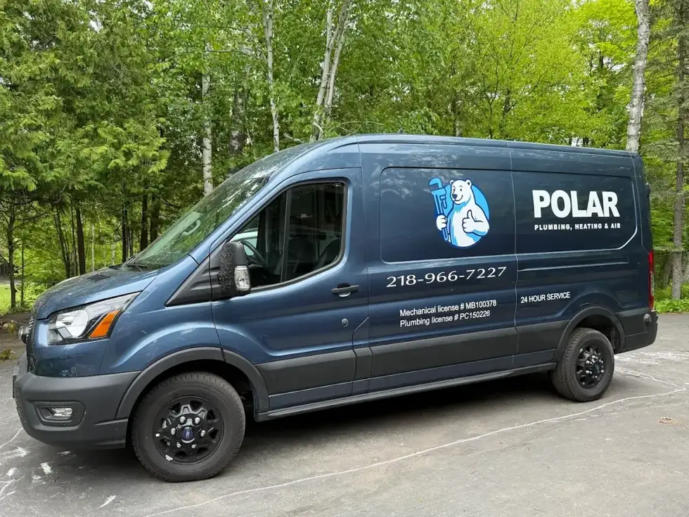 The Polar Plumbing, Heating & Air service van